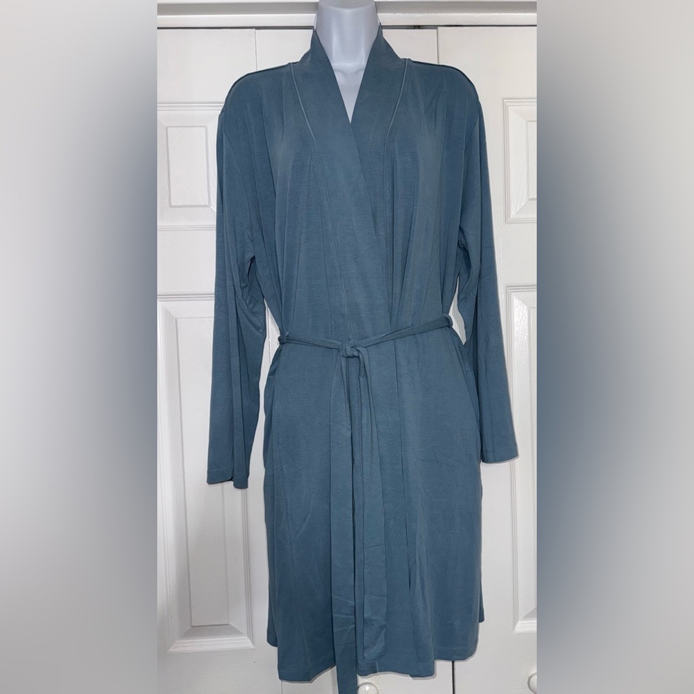 Barefoot Dreams Malibu Collection Sand-Washed Jersey Knit Women’s Midi Robe NWT - Picture 6 of 8